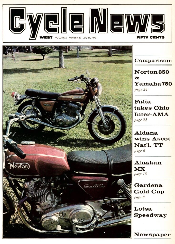 Cycle News Comparison Yamaha 750 to a Norton 850