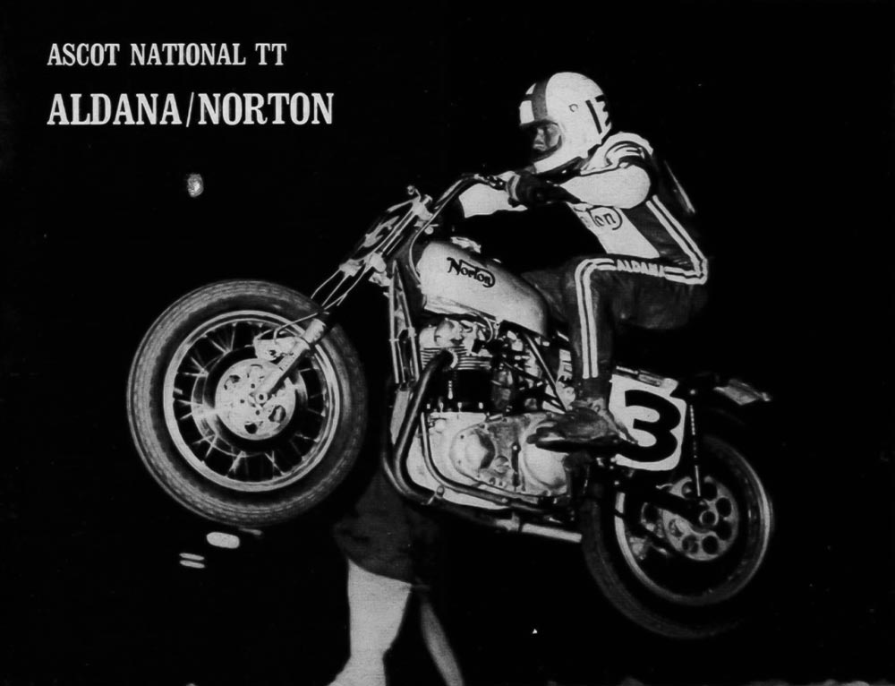 Dave Aldana on a Norton at the Ascot National TT 1973