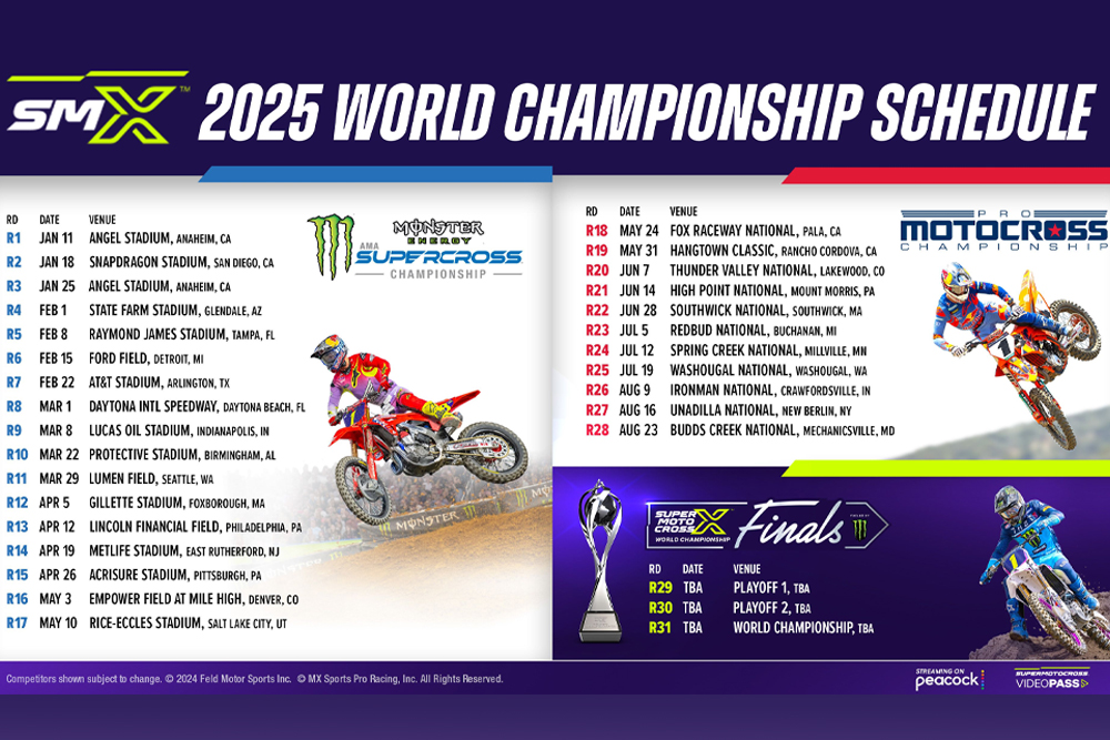 SuperMotocross League Announces 2025 Supercross and Pro Motocross