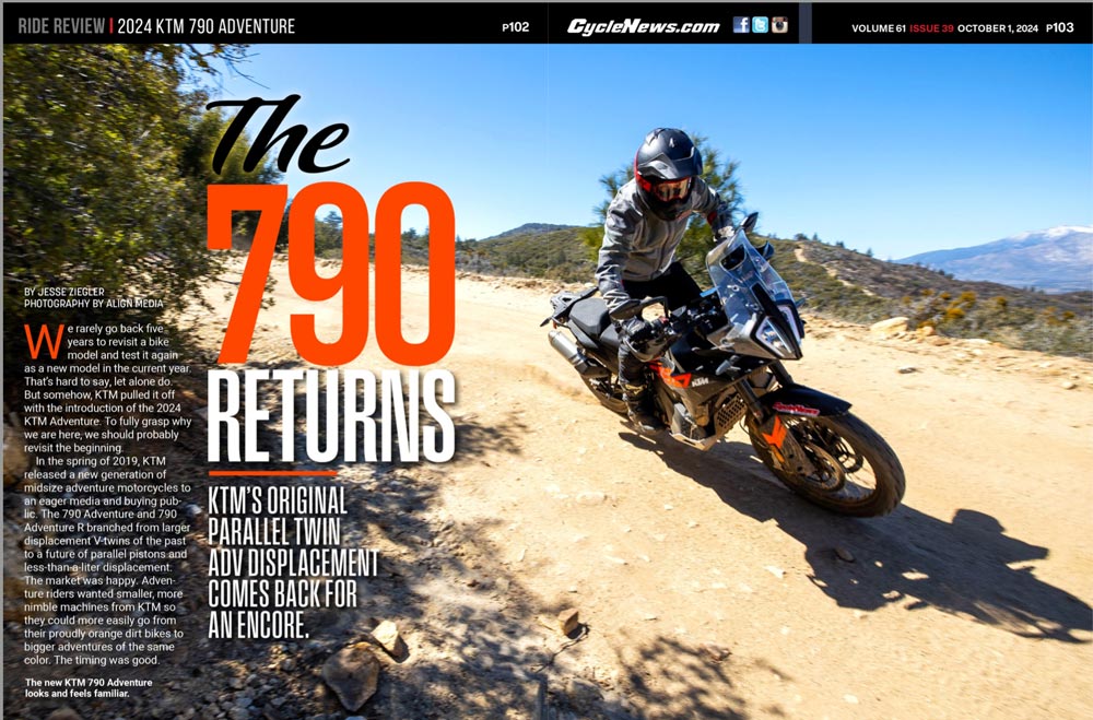 2024 KTM 790 Adventure Review Cycle News