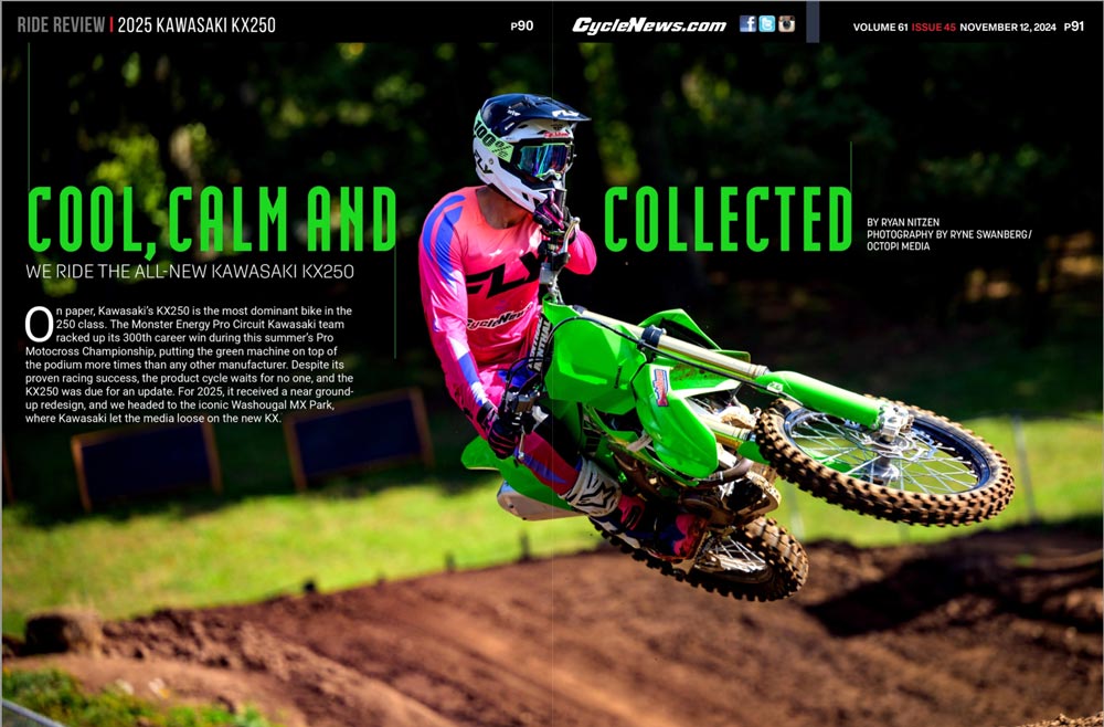 Cycle News Magazine 2025 Kawasaki KX250 Review Cycle News Magazine 2025 Kawasaki KX250 Review