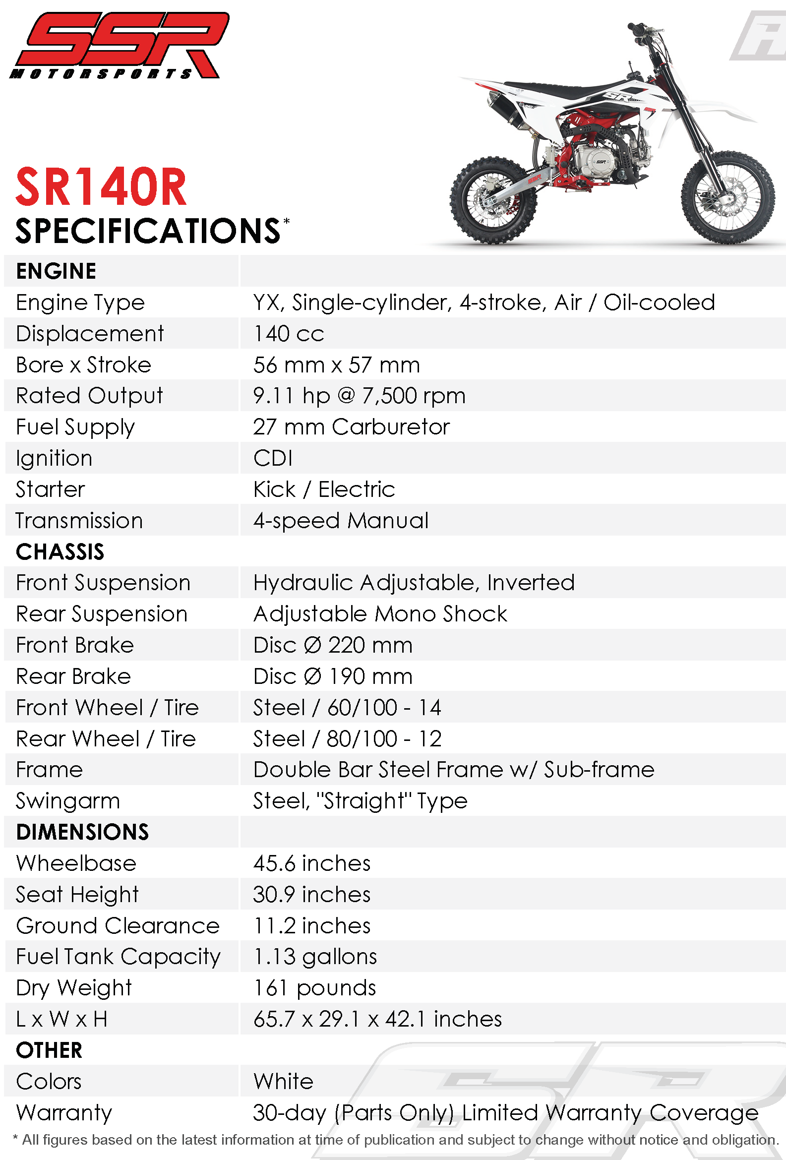 Ssr mini dirt bike hotsell