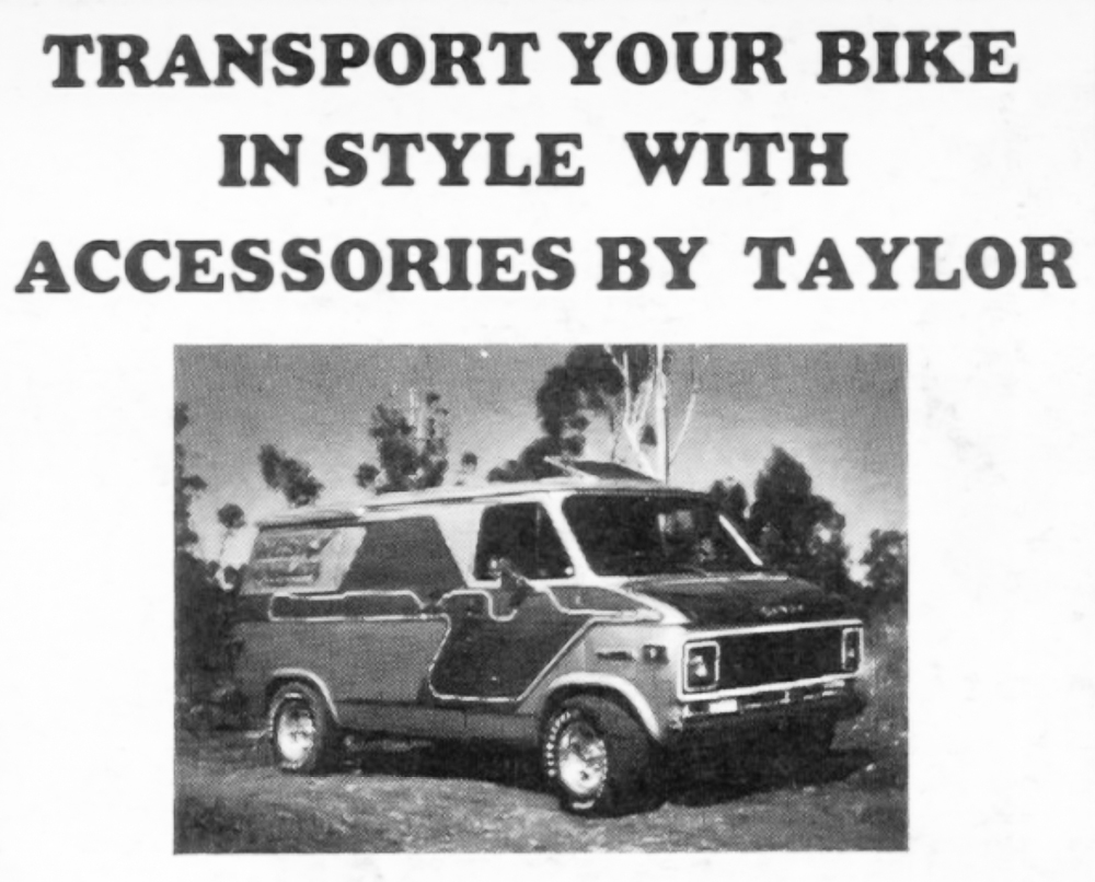 Cycle News Archives 1974 Taylor accessories custom Chevy van ad