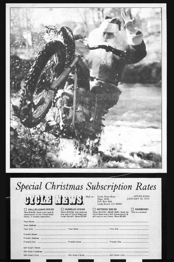 Cycle News Subscription advertisement 1975