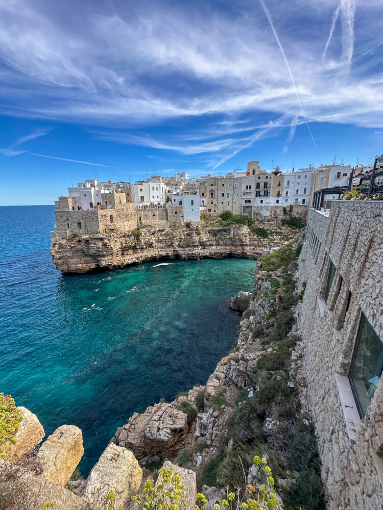 Edelweiss motorcycle tour Polignano a Mare lunch stop