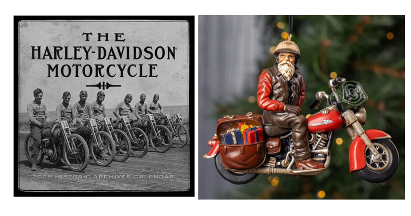 Harley-Davidson Biker Santa Ornament & Wall Calendar