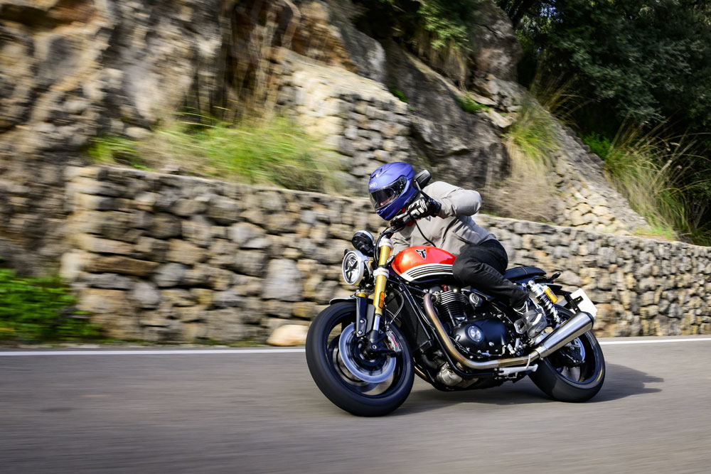 2025 Triumph Speed Twin 1200 RS action 2025 Triumph Speed Twin 1200 RS action