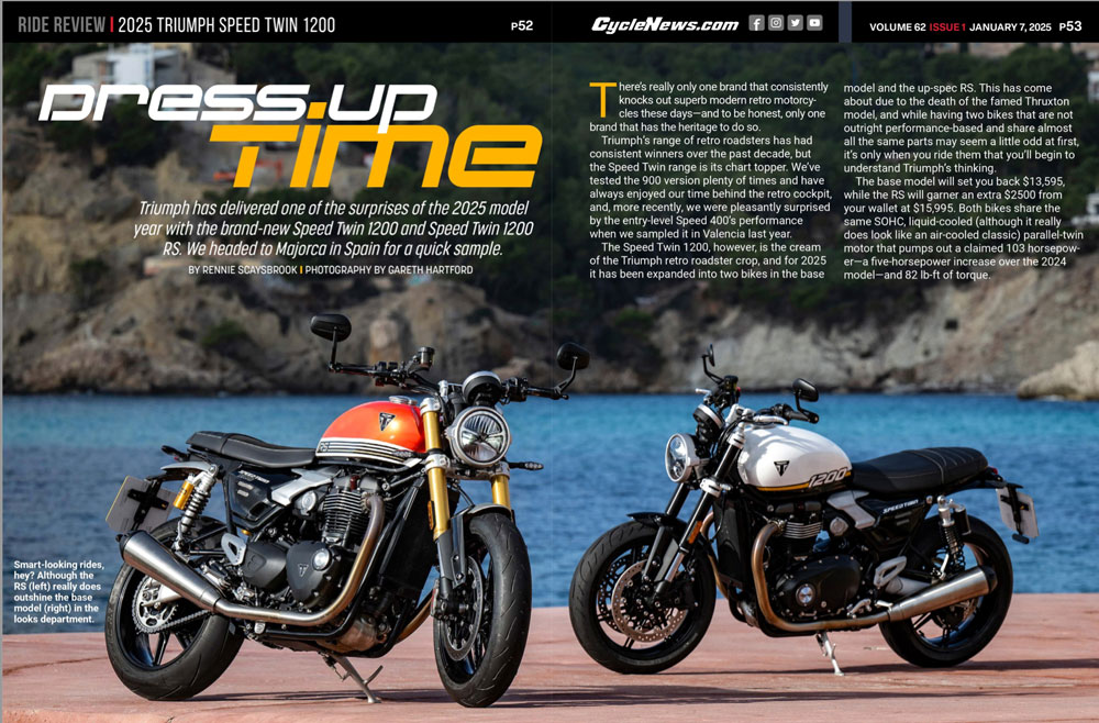 Cycle News Magazine 2025 Triumph Speed Twin 1200 Review Cycle News Magazine 2025 Triumph Speed Twin 1200 Review