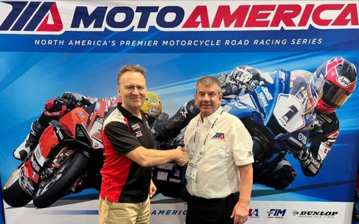R&G Managing Director Simon Hughes and MotoAmerica's Lance Bryson