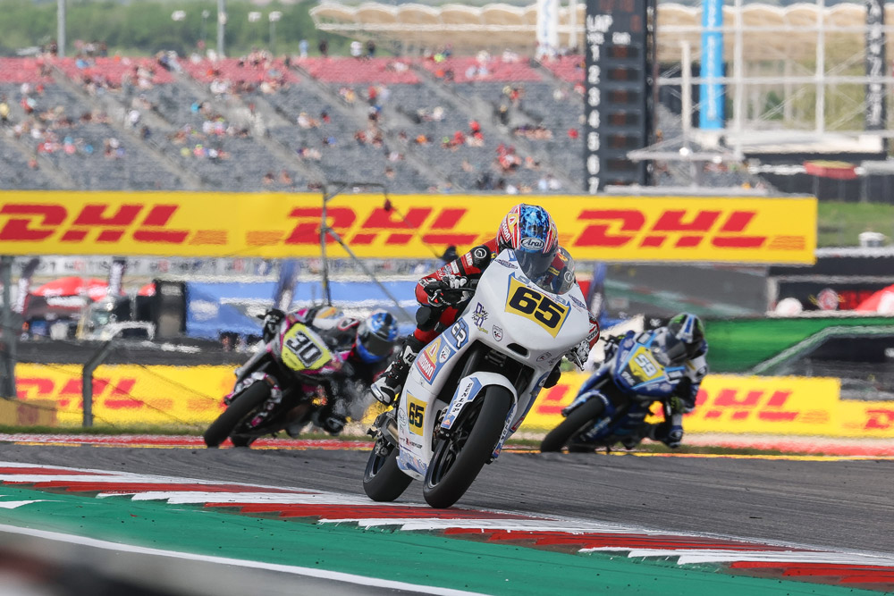 Bodie Paige leading MotoAmerica Talent Cup at COTA