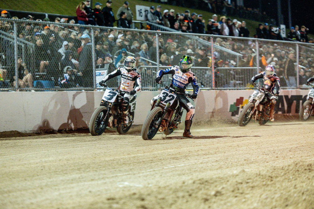 Briar Bauman #3, Dallas Daniels #32, Brandon Robinson #44. Photo Courtesy of American Flat Track/Tim Lester
