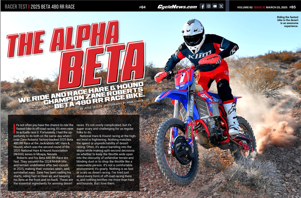 Cycle News Racer Test | 2025 Beta 480 RR Race