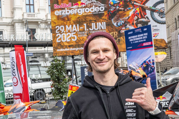 Taddy Blazusiak at 2025 Erzbergrodeo press conference