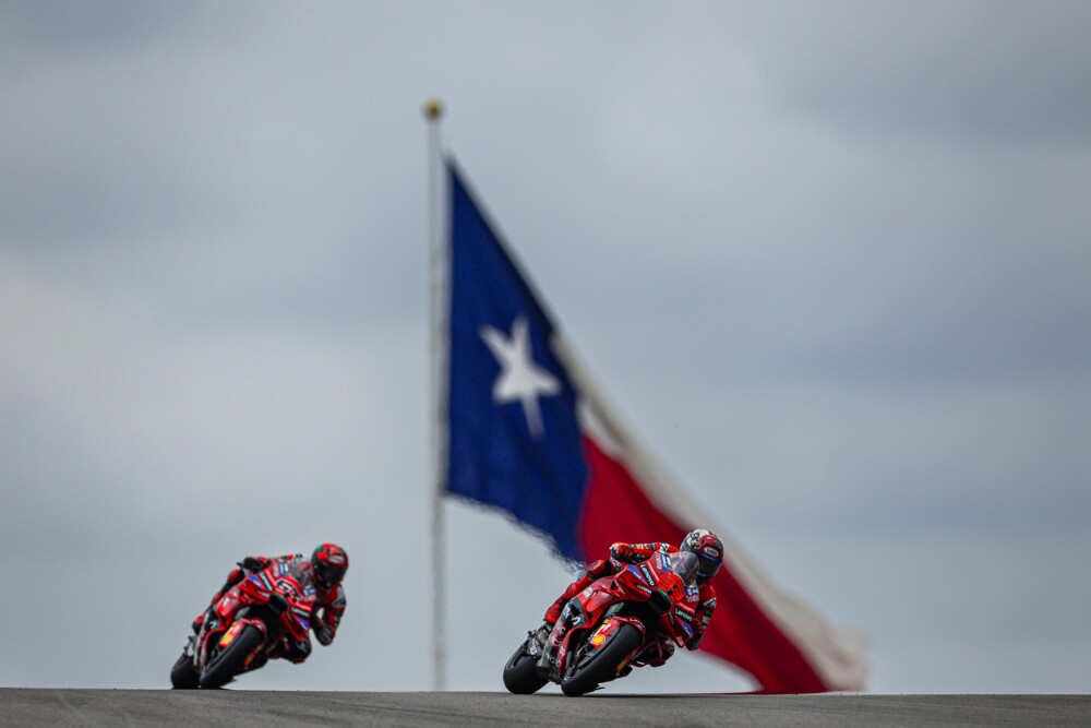 Ducati Lenovo teammates Pecco Bagnaia (63) and Marc Marquez (93)