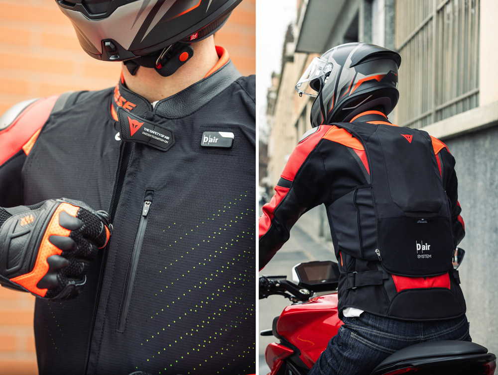 Motorcycle rider wearing the Dainese Smart Air airbag