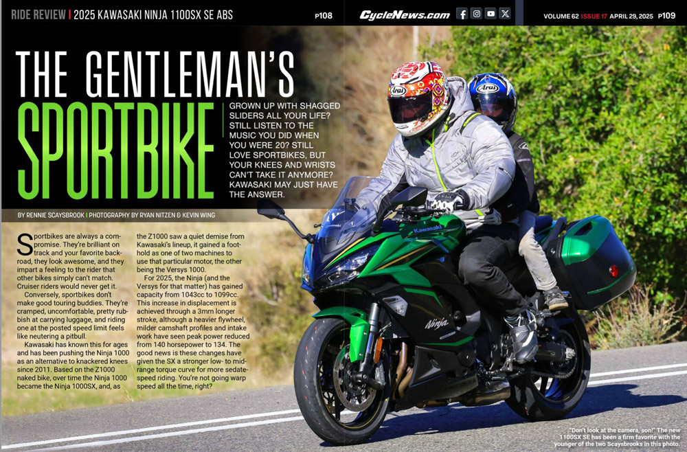 Cycle News Magazine 2025 Kawasaki Ninja 1100SX SE ABS Review Cycle News Magazine 2025 Kawasaki Ninja 1100SX SE ABS Review