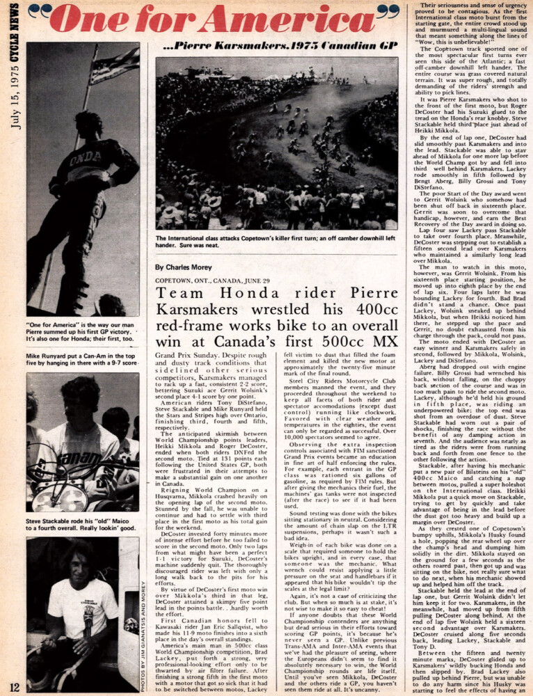 Cycle News Archives 1975 MX Grand Prix of Canada