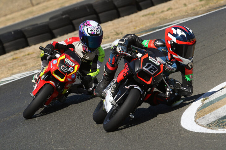 Anthony Lupo Jr. and Dexter Daytona Salaverria MotoAmerica Mini Cup Qualifier Sonoma