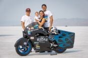 Chris Rivas & Family at 2021 Bonneville Motorcycle Speed Trials. Photo by Jean Turner / Courtesy of the FIM