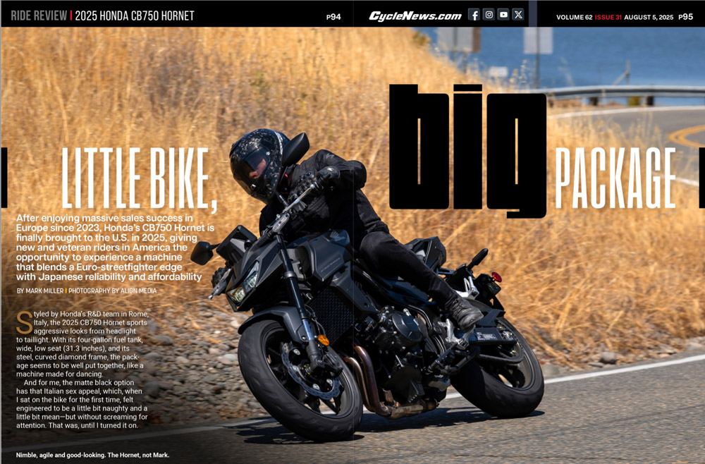 Cycle News Magazine 2025 Honda CB750 Hornet Review