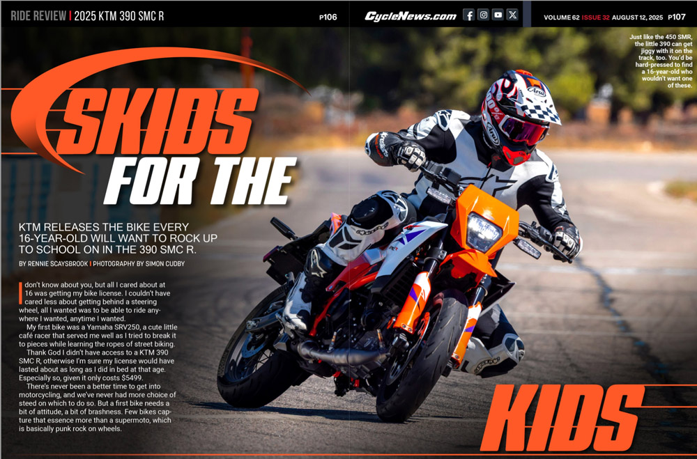 Cycle News Magazine 2025 KTM 390 SMC R Review