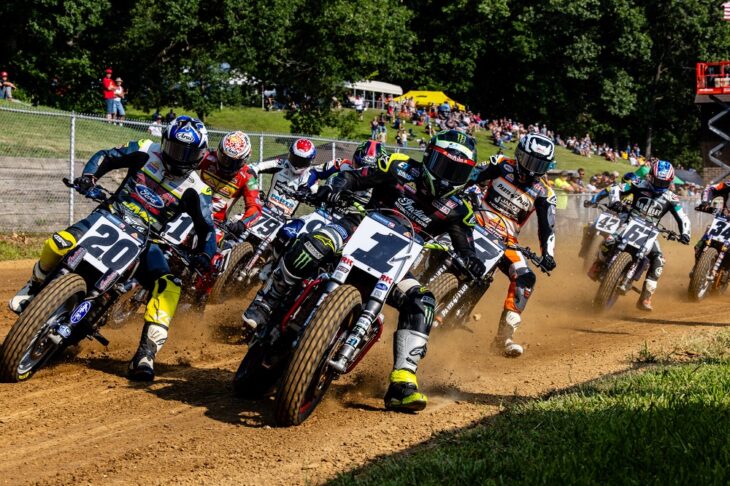 Mission AFT SuperTwins riders at 2024 Peoria TT