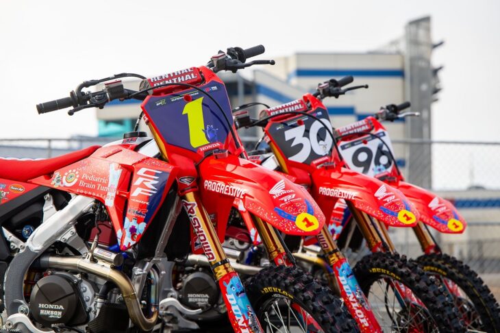 HRC racebikes from Charlotte SuperMotocross round