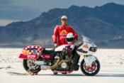 Tyler O’Hara and S&S-built Indian Challenger at Bonneville Salt Flats 2025