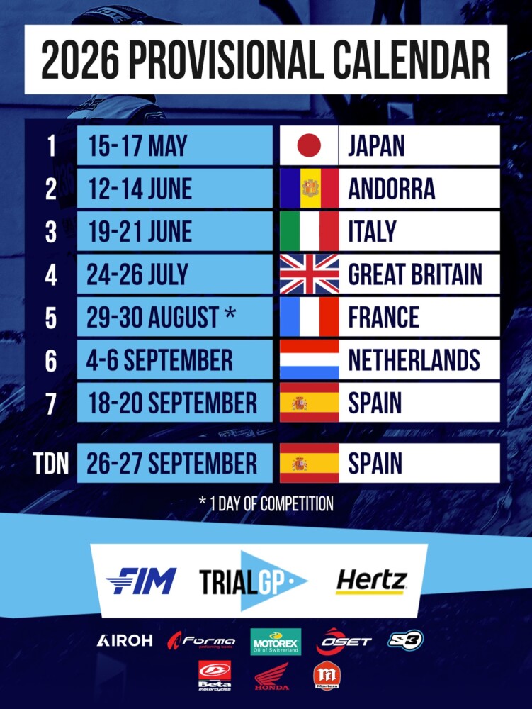 2026 FIM Trial World Championship Calendar