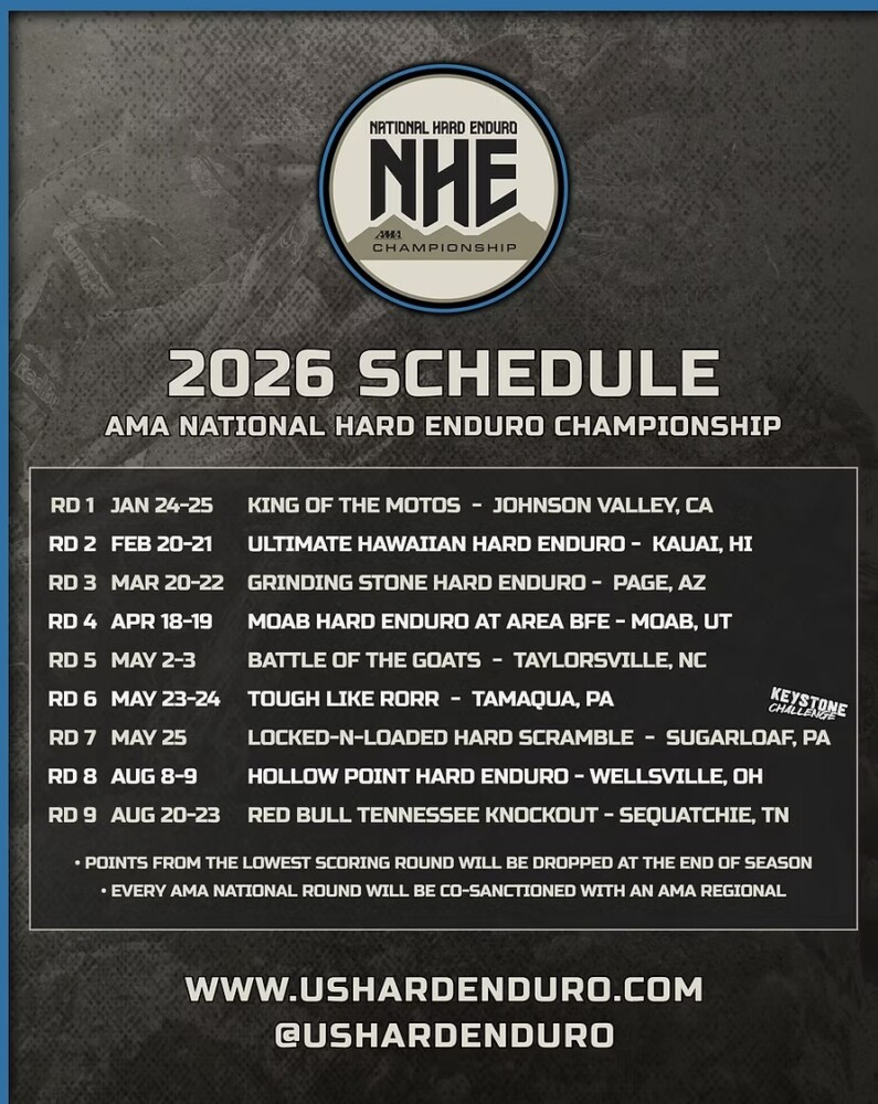 2026 AMA National Hard Enduro Championship Calendar
