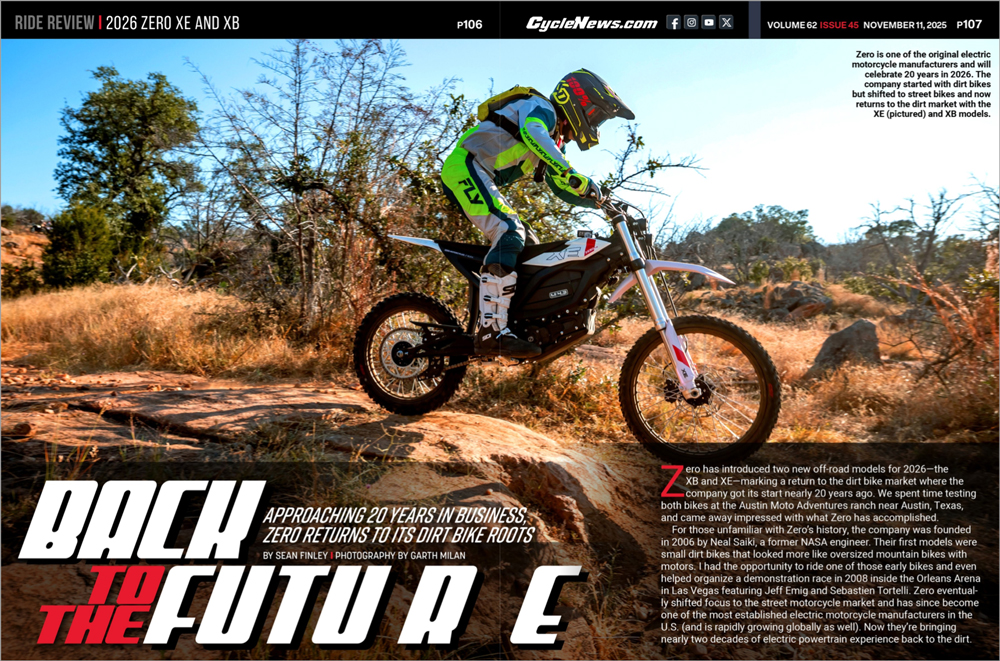 Cycle News Magazine 2026 Zero XE and XB review