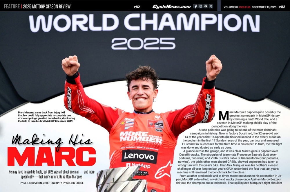 Cycle News Magazine 2025 MotoGP Season Review