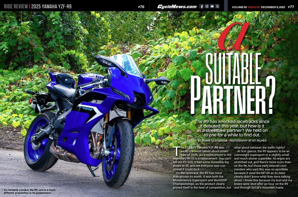 Cycle News Magazine 2025 Yamaha YZF-R9 Review