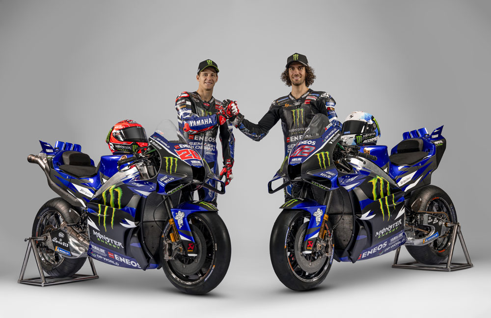 Fabio Quartararo (left) and Alex Rins 2026 MotoGP Team Launch
