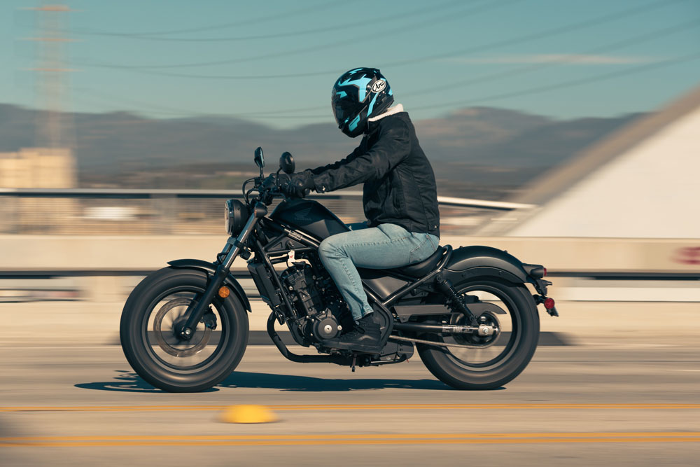 2026 Honda Rebel 300 E-Clutch left side action 2026 Honda Rebel 300 E-Clutch left side action