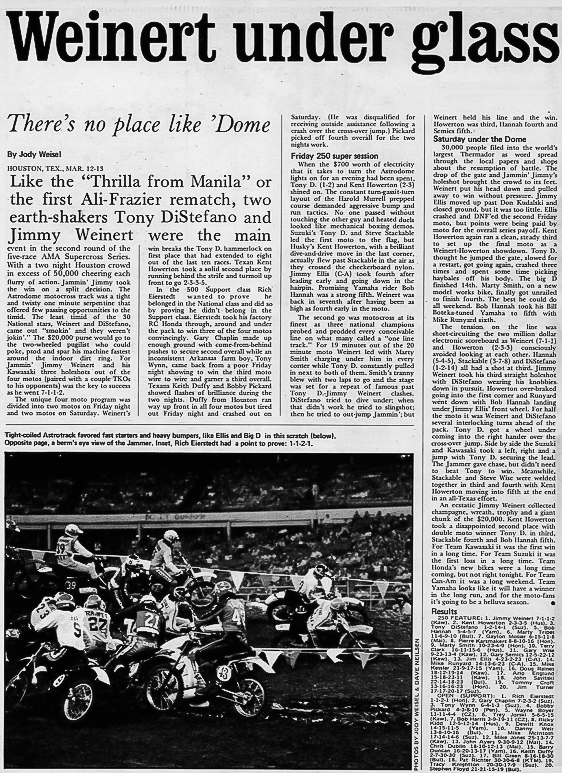 Cycle News 1976, Jimmy Weinert Houston Supercross