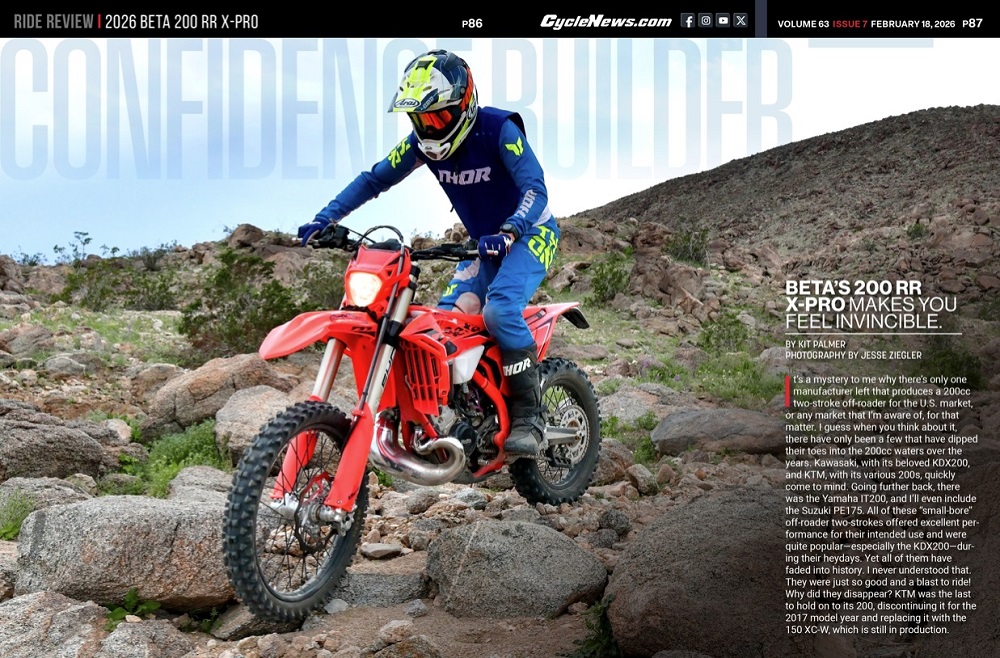 Cycle News Magazine 2026 Beta 200 RR X-Pro Review