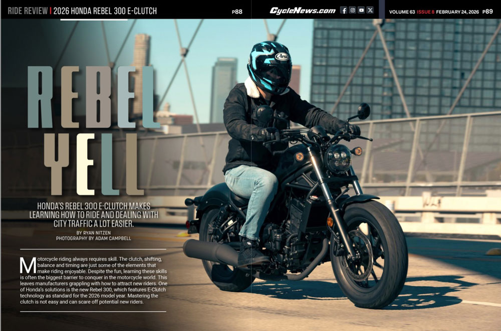 Cycle News Magazine 2026 Honda Rebel 300 E-Clutch Review Cycle News Magazine 2026 Honda Rebel 300 E-Clutch Review