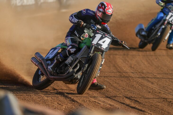 Jacob Lehmann (No. 14) racing at Indy Mile in 2020