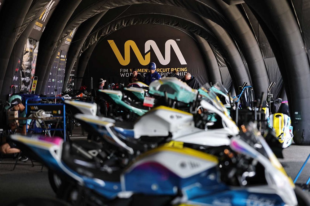 WorldSBK racebikes in the paddock