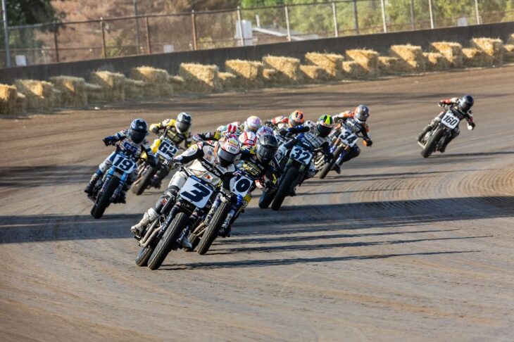 Briar Bauman (No. 3) leads Springfield Mile 2025. Photo by Tim Lester Courtesy of AMA Pro Racing