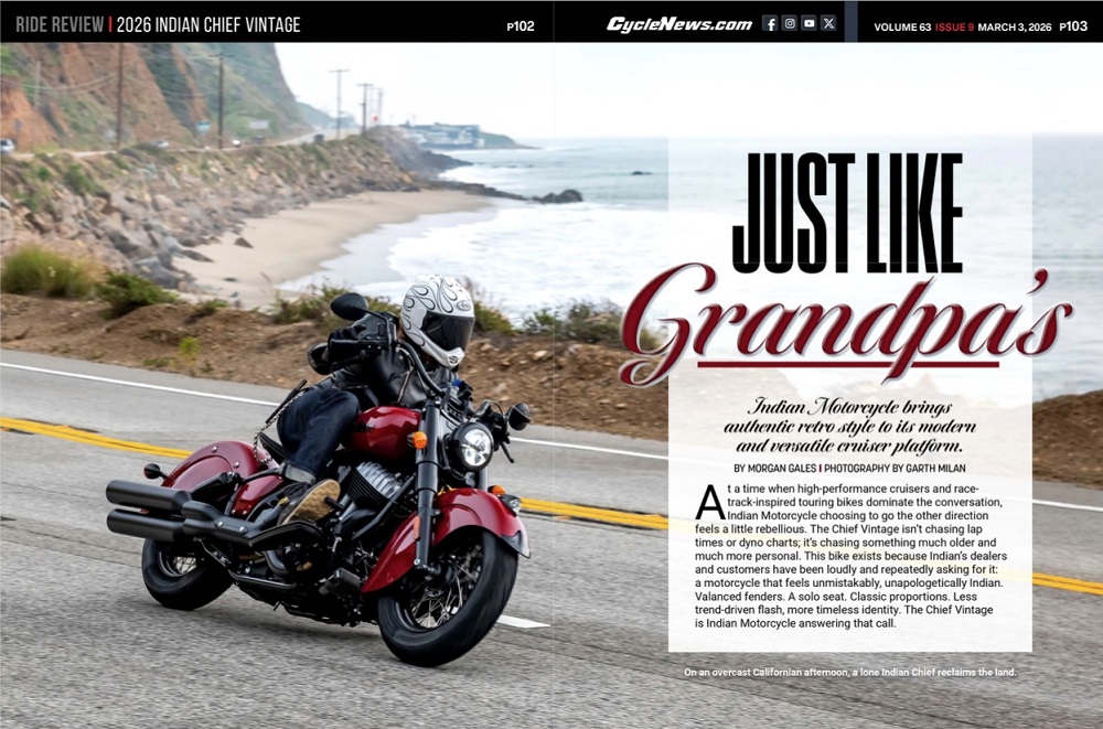 Cycle News Magazine 2026 Indian Chief Vintage review