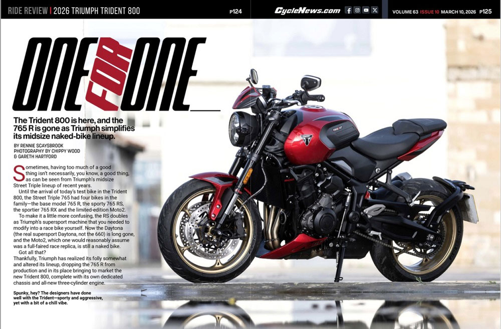 Cycle News Magazine 2026 Triumph Trident 800 Review