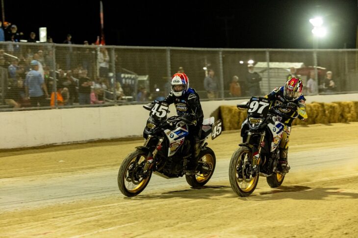 Will Harris (No. 45) and Austin Luczak (No. 97) at Daytona. Photo by Tim Lester for AMA Pro Racing