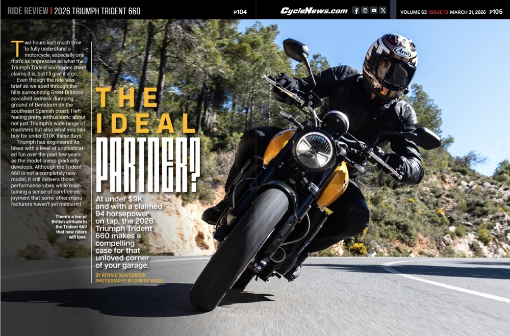Cycle News Magazine 2026 Triumph Trident 660 Review