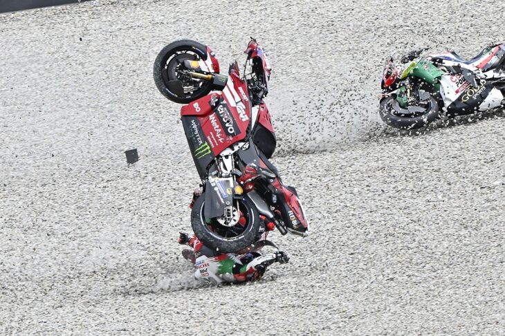 Johann Zarco, Luca Marini, Francesco Bagnaia Crash, Catalunya MotoGP Race, 17 May 2026
