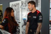 Andrea Iannone – Niti Racing rider and Angela Khuu – Team Manager, Niti Racing
