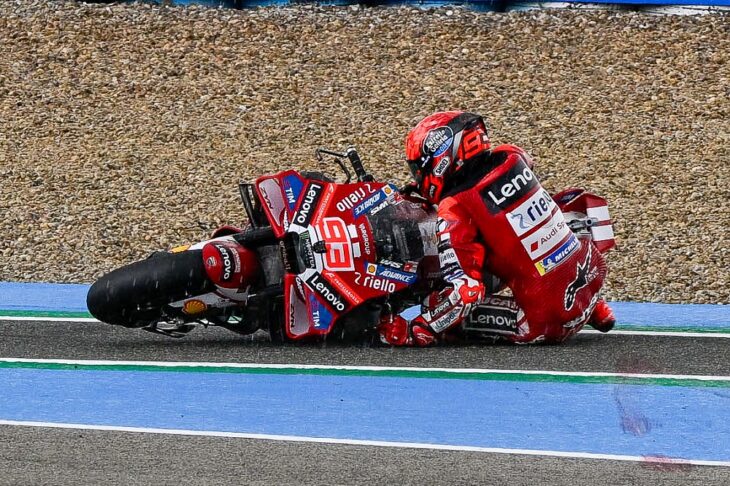 Marc Marquez Crash, Tissot Sprint Race, Spanish MotoGP, 25 April 2026