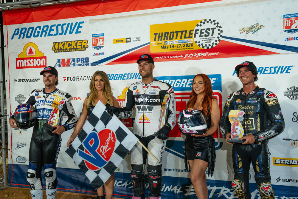 SuperTwins podium at 2026 Budds Creek Half Mile