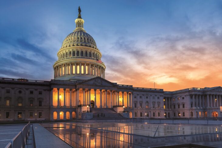 The,United,States,Capitol,Building,At,Sunset,,Washington,Dc,,Usa.